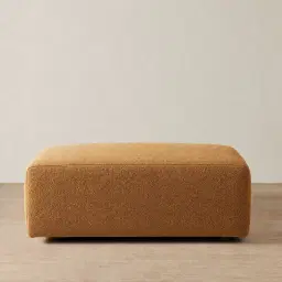 Riviera III Vintage Mustard Woven Fabric Sofa - Rectangular Ottoman