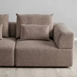 Riviera III Warm Taupe Woven Fabric Sofa - Right Seat