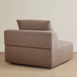 Riviera III Warm Taupe Woven Fabric Sofa - Right Seat