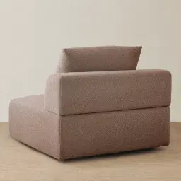 Riviera III Warm Taupe Woven Fabric Sofa - Armless