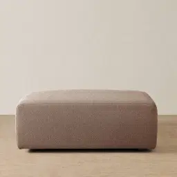 Riviera III Warm Taupe Woven Fabric Sofa - Rectangular Ottoman
