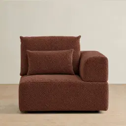 Riviera III Pecan Boucle Sofa - Right Seat