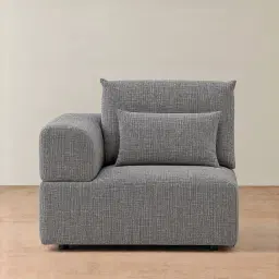 Riviera III Shadow Grey Chenille Fabric Sofa - Left Seat