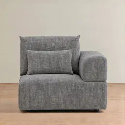 Riviera III Shadow Grey Chenille Fabric Sofa - Right Seat