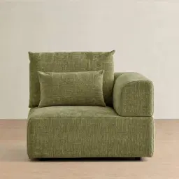 Riviera III Dusty Green Chenille Fabric Sofa - Right Seat