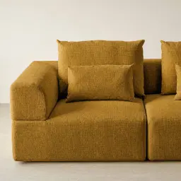 Riviera III Tuscan Sun Chenille Fabric Sofa - Left Seat