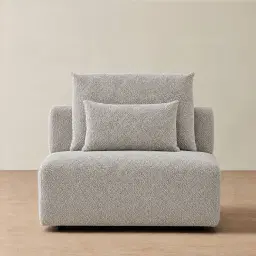 Riviera III Silk Grey Fabric Sofa - Armless
